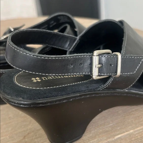Naturalizer Leather Wedge Sandals Open Toe Slingback Women’s Size 7.5 - Picture 12 of 13